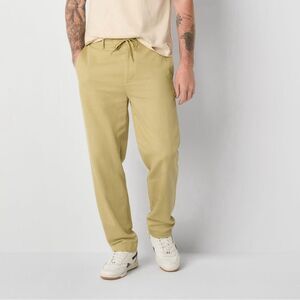 Walker Hayes for JCPenney Linen Cotton Mens Regular Fit Pants Khaki Size Large